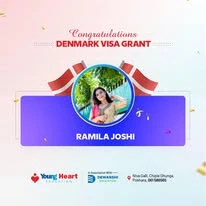 Young Heart congratulatory student visa post