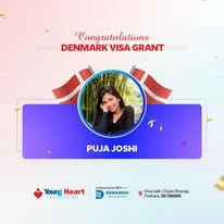 Young Heart congratulatory student visa post