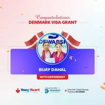 Young Heart congratulatory student visa post
