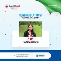 Young Heart congratulatory student visa post