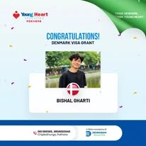 Young Heart congratulatory student visa post