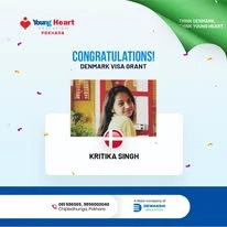 Young Heart congratulatory student visa post