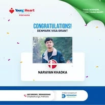 Young Heart congratulatory student visa post