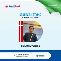 Young Heart congratulatory student visa post
