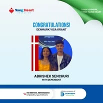 Young Heart congratulatory student visa post