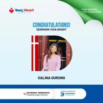 Young Heart congratulatory student visa post