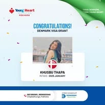 Young Heart congratulatory student visa post
